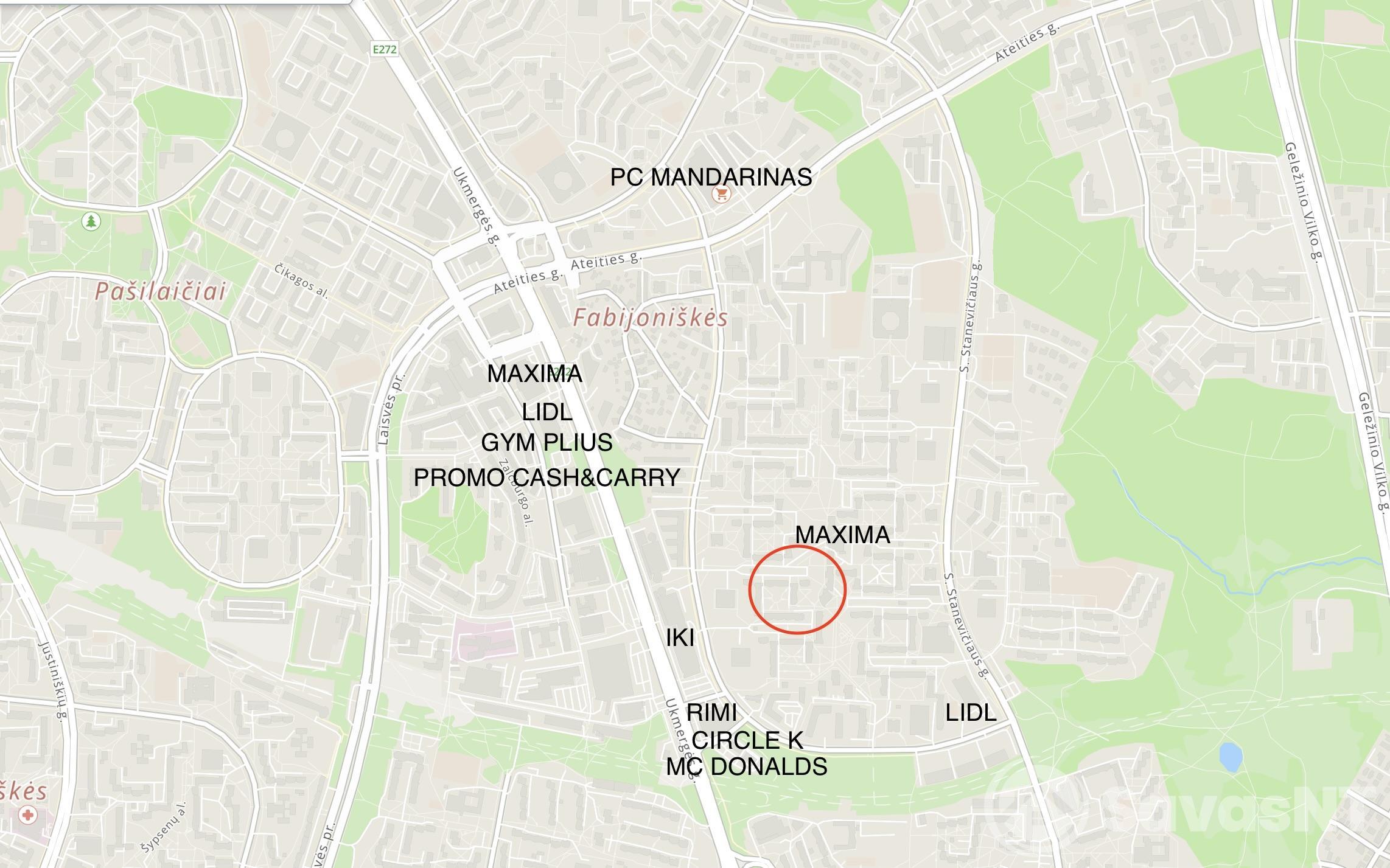 Nuomojamas trijų kambarių butas Fabijoniškių gatvėje