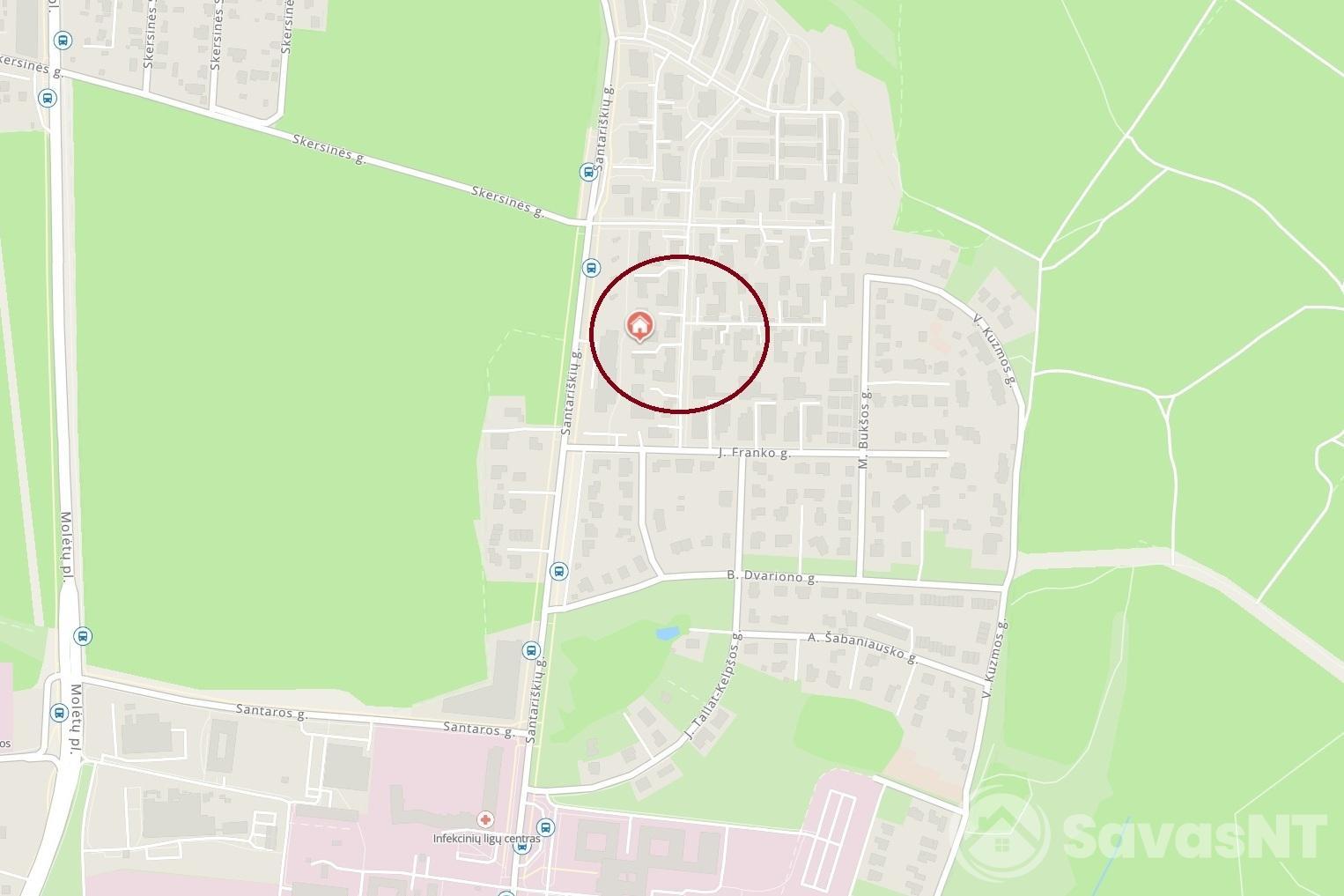 2 kambarių buto nuoma Santariškėse