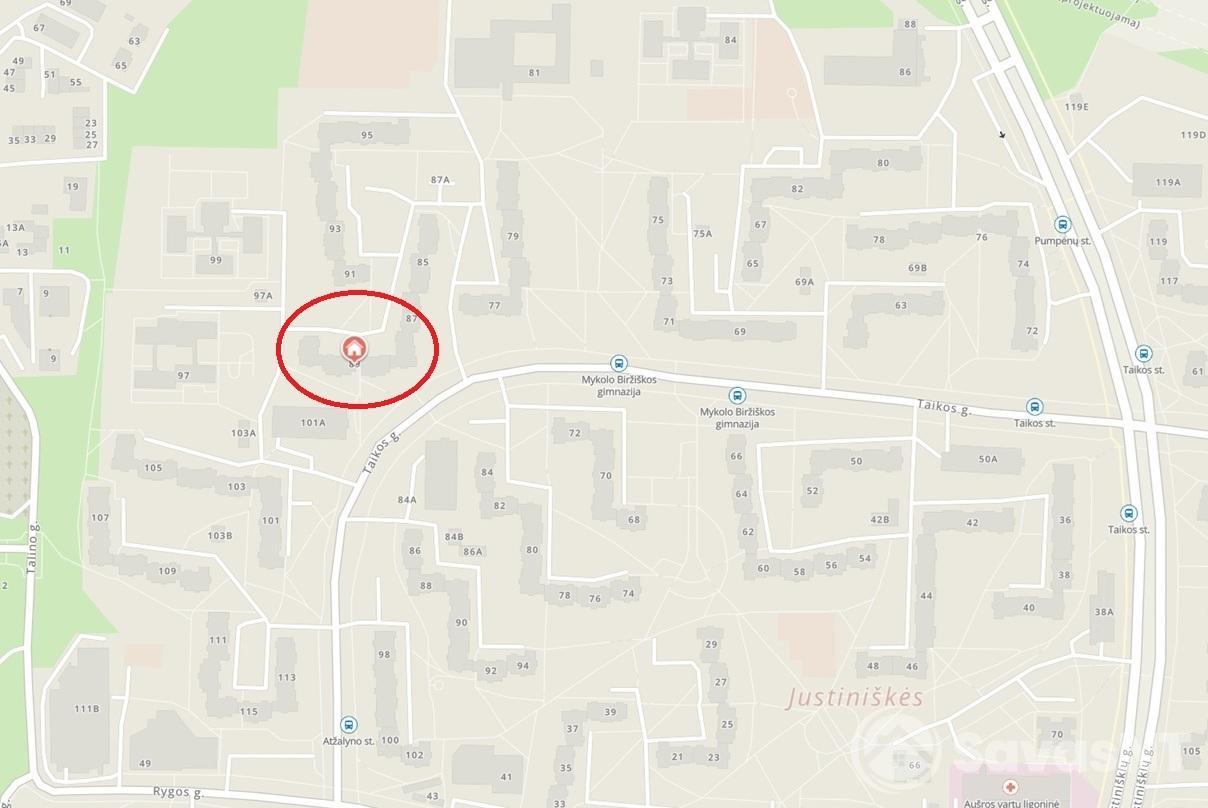 Justiniškėse, Taikos g. nuomojamas dviejų atskirų (nepereinamų) kambarių butas