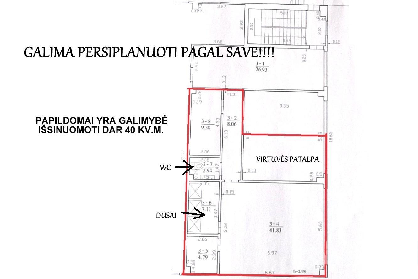 Ateities g.12 , Vilniuje, išnuomojamos 130 kv.m. ploto patalpos