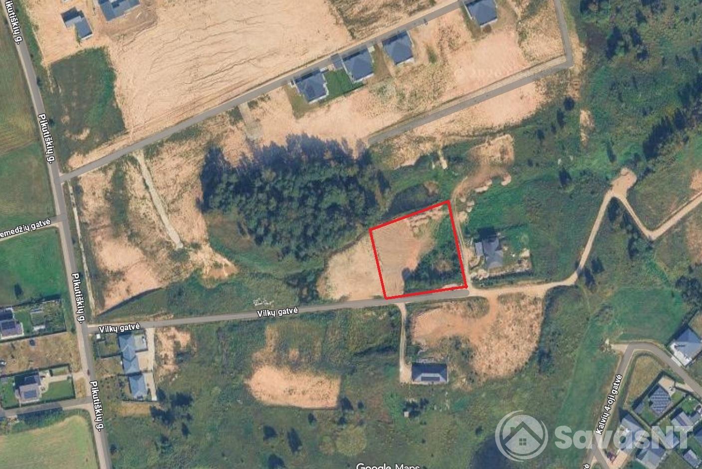 Vilniaus r. sav., Avižienių sen., Pikutiškių k., Vilkų g. 10,5 arų NAMŲ VALDOS sklypas.